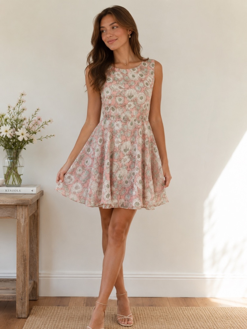 Floral Dress in Blush Pink